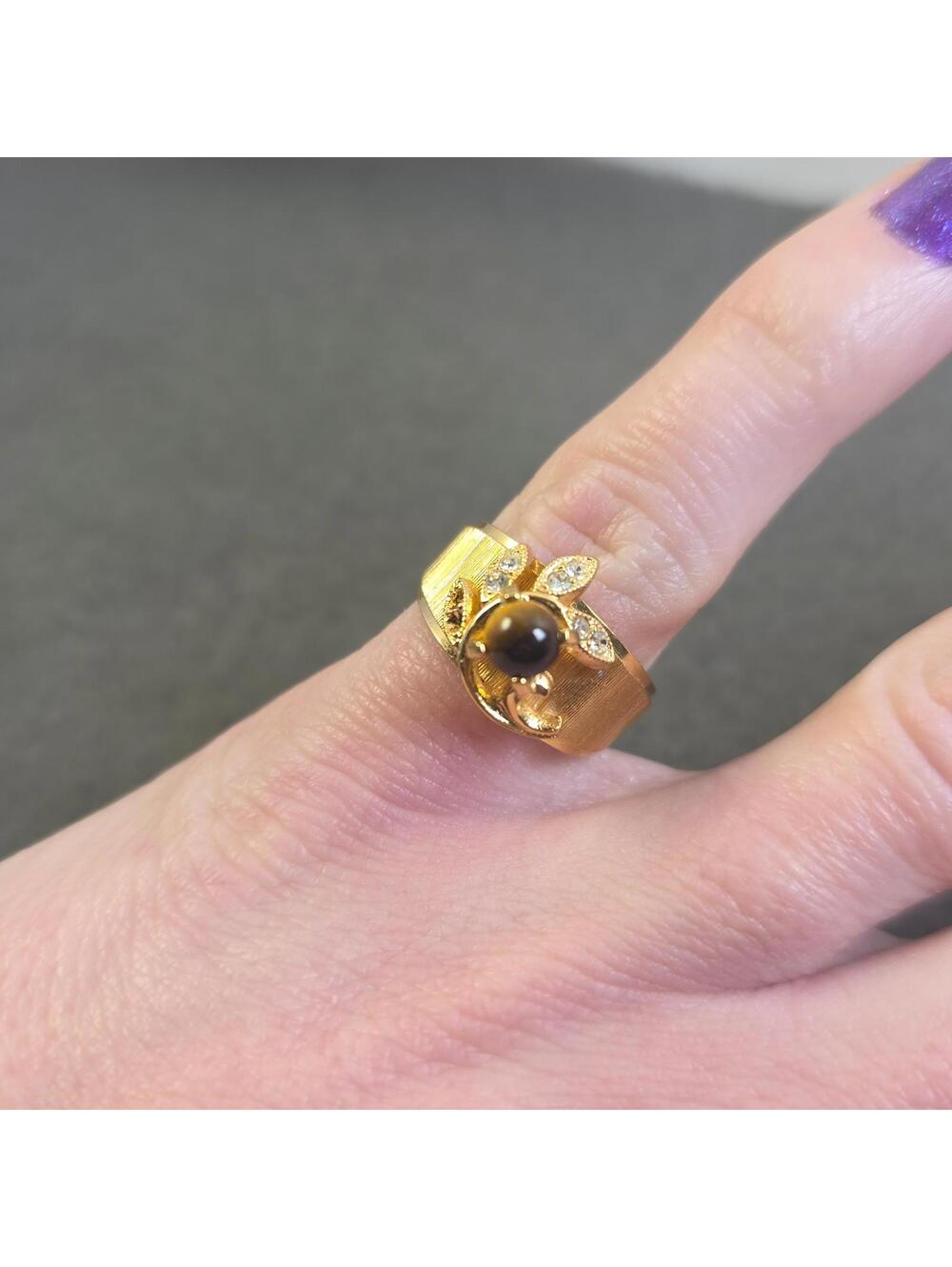 Vintage Fashion Ring 18K Heavy Gold Electroplate